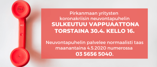 Koronakriisin neuvontapuhelin Pirkanmaalla