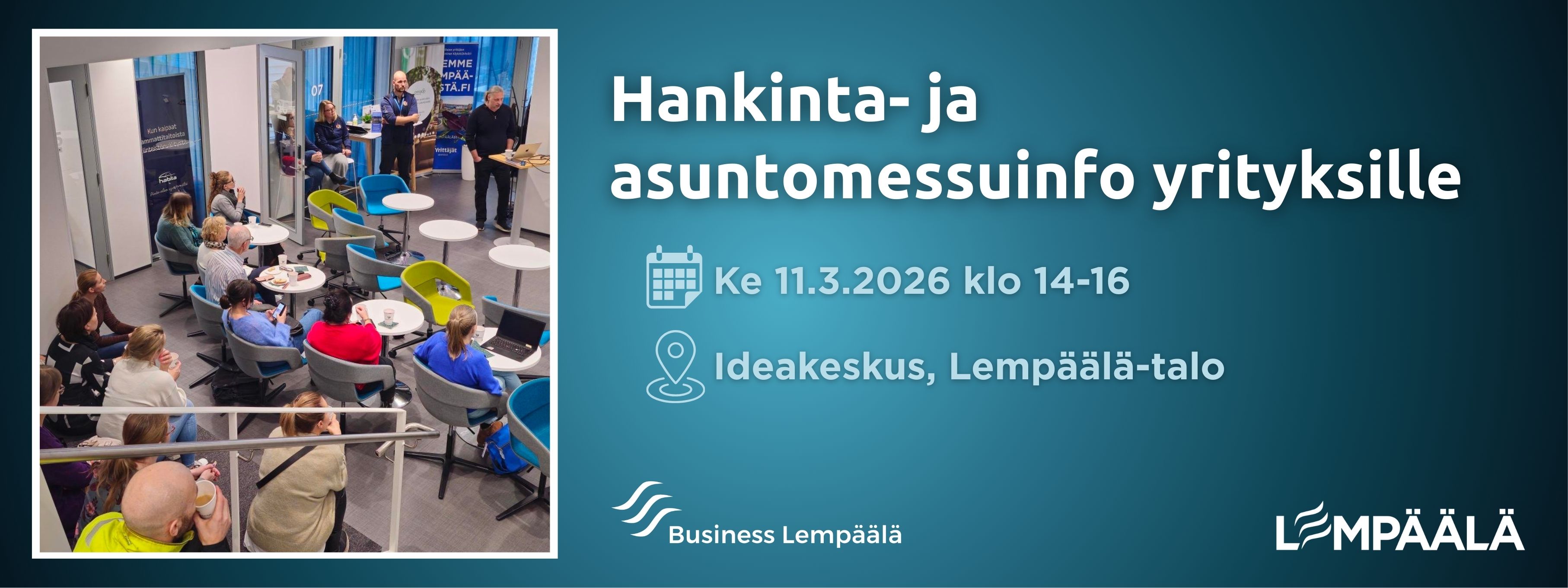 Mainoskuva hankinta- ja asuntomessuinfosta Ideakeskuksella